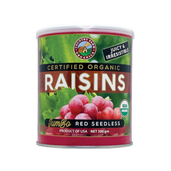COUNTRY FARM ORGANIC RAISIN RED CANNISTER 300G