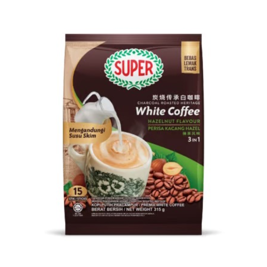 SUPER CHARCOAL WHITE COFFEE HAZELNUT 21GM*15