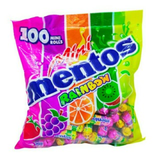 MINI MENTOS REFILL BAG - RAINBOW 10GM*100