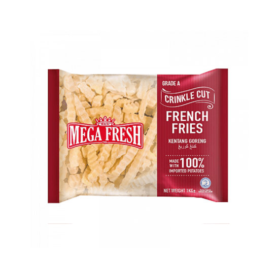 MEGA FRESH FRENCH FRIES CRINKLE CUT GRADE A 1KG