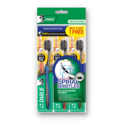 DARLIE TOOTHBRUSH CHARCOAL SPIRAL SOFT 3'S DARLIE TOOTHBRUSH CHARCOAL SPIRAL SOFT 3'S