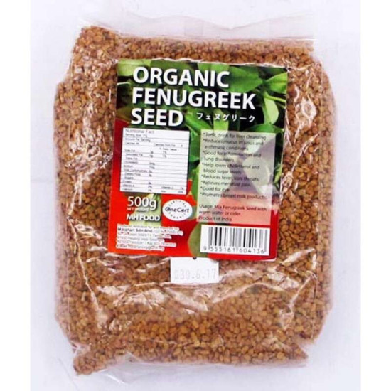 EARTH GIFT ORGANIC FENUGREEK SEED 500G EARTH GIFT ORGANIC FENUGREEK SEED 500G