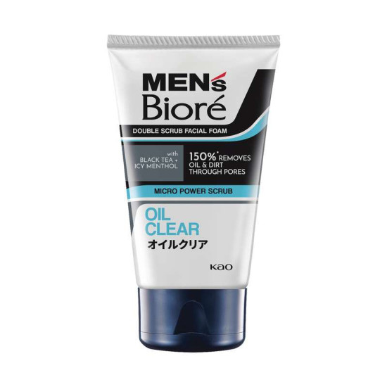 MEN'S BIORE DOUBLE SCRUB OIL CLEAR 100G