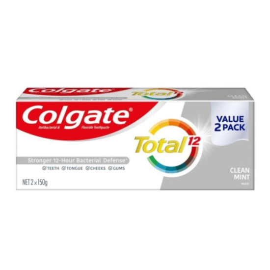 COLGATE TOOTHPASTE TOTAL CLEAN MINT 150G*2