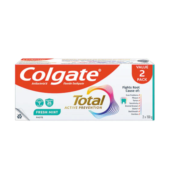 COLGATE TOOTHPASTE TOTAL FRESH MINT 150G*2