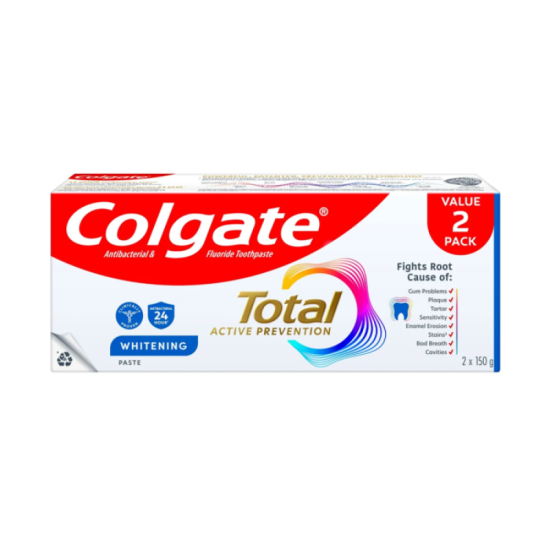 COLGATE TOOTHPASTE TOTAL WHITENING 150G*2