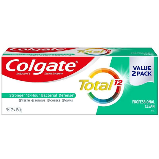 COLGATE TOOTHPASTE TOTAL PROFESSIONAL CLEAN 150G*2