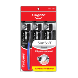 COLGATE TOOTHBRUSH SLIM SOFT CHARCOAL 3'S