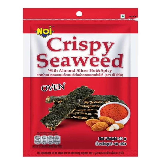 NO.1 SEAWEED WITH ALMOND SLICES HOT & SPICY 40GM