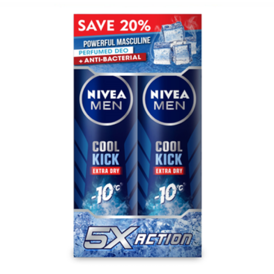 NIVEA MEN SPRAY  - COOL KICK COOL ACTIVE 150ML*2