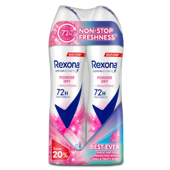 REXONA WOMEN DEODORANT SPRAY POWER DRY 150ML*2