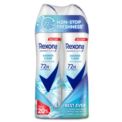 REXONA WOMEN DEODORANT SPRAY SHOWER CLEAN 135ML*2 REXONA WOMEN DEODORANT SPRAY SHOWER CLEAN 135ML*2