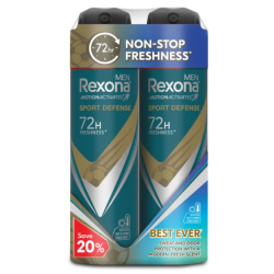 REXONA MEN DEODORANT SPRAY SPORT DEFENSE 135ML*2