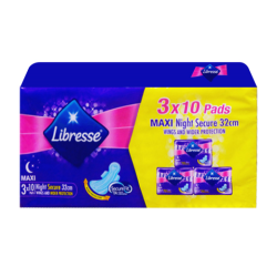 LIBRESSE PAD WIDER BACK NITE WING 32CM 10S*3 LIBRESSE PAD WIDER BACK NITE WING 32CM 10S*3
