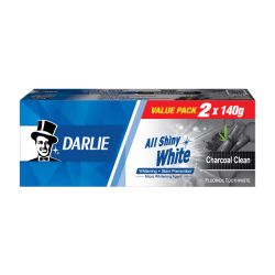 DARLIE TOOTHPASTE ALL SHINY WHITE CHARCOAL CLEAN 140G*2 DARLIE TOOTHPASTE ALL SHINY WHITE CHARCOAL CLEAN 140G*2