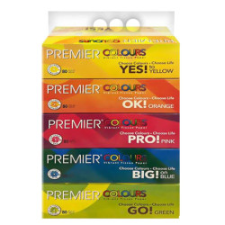 PREMIER FACIAL TISSUE COLOUR 80S*5 PREMIER FACIAL TISSUE COLOUR 80S*5
