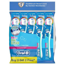 ORAL-B TOOTHBRUSH DUAL CLEAN EXTRA SOFT 5'S ORAL-B TOOTHBRUSH DUAL CLEAN EXTRA SOFT 5'S
