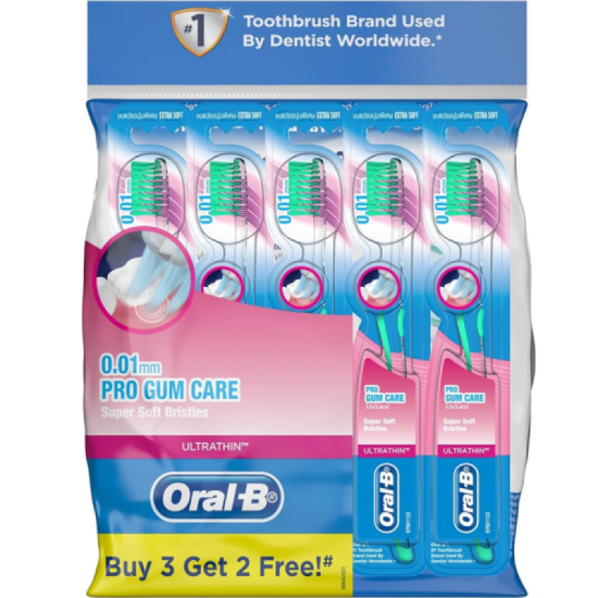 ORAL-B TOOTBRUSH ULTRATHIN GUM CARE EXTRA SOFT 5'S