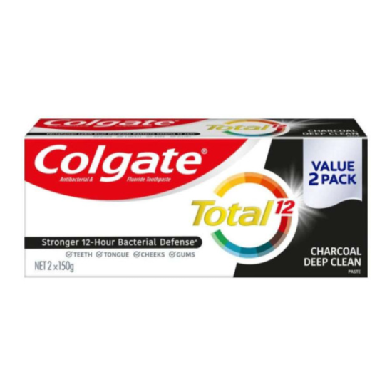 COLGATE TOOTHPASTE TOTAL CHARCOAL DEEP CLEAN 150G*2