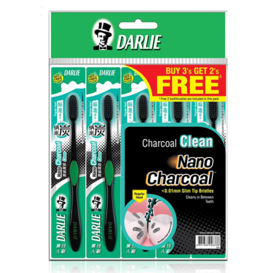 DARLIE TOOTHBRUSH CHARCOAL CLEAN SOFT 5'S