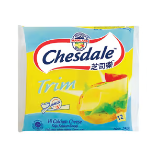 CHESDALE CHEESE SLICES TRIM 250G