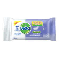 DETTOL WET WIPES SENSITIVE 10S DETTOL WET WIPES SENSITIVE 10S