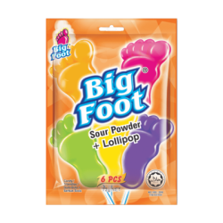 BIG FOOT LOLLIPOP MIXED + SOUR POWDER 12GM*6 BIG FOOT LOLLIPOP MIXED + SOUR POWDER 12GM*6