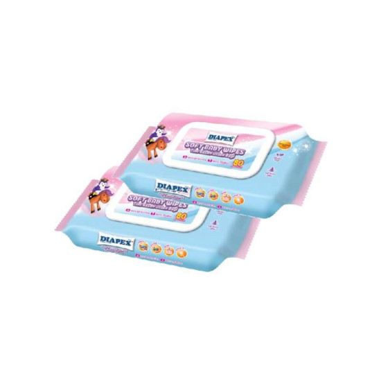 DIAPEX BABY WIPES (FRAGRANCE FREE)  80'S*2