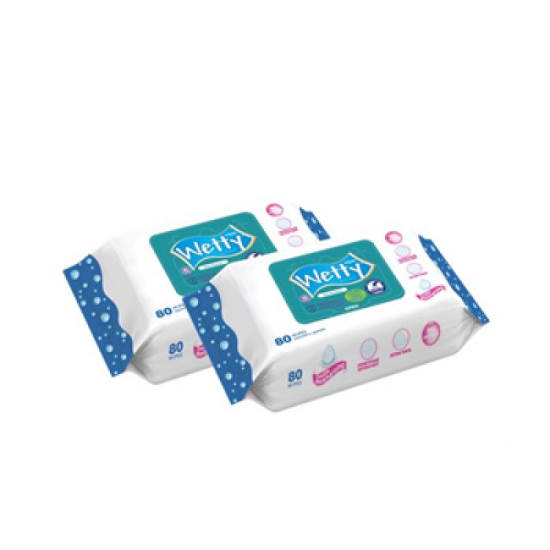 WETTY WET WIPES SEA BREEZE 80'S*2