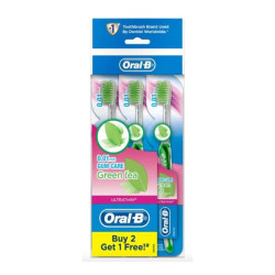 ORAL-B TOOTHBRUSH ULTRATHIN GREEN TEA EXTRA SOFT 3'S ORAL-B TOOTHBRUSH ULTRATHIN GREEN TEA EXTRA SOFT 3'S