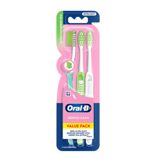 ORAL-B TOOTHBRUSH ULTRATHIN GREEN TEA EXTRA SOFT 3'S