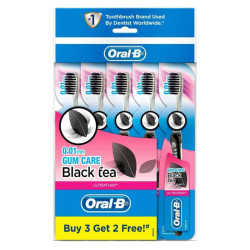 ORAL-B TOOTHBRUSH ULTRATHIN BLACK TEA EXTRA SOFT 5 ORAL-B TOOTHBRUSH ULTRATHIN BLACK TEA EXTRA SOFT 5