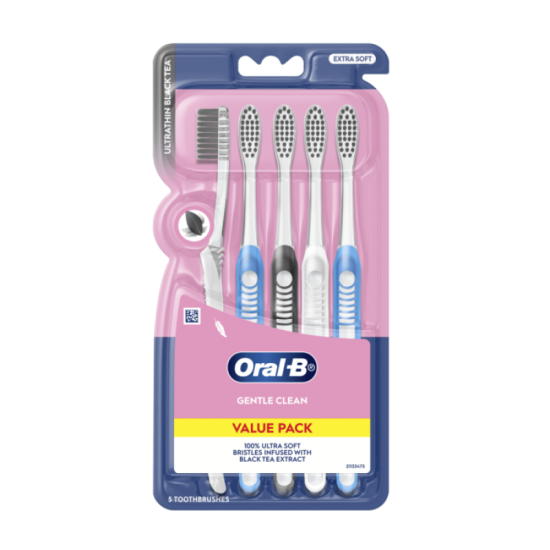 ORAL-B TOOTHBRUSH ULTRATHIN BLACK TEA E/SOFT 5'S