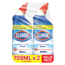 CLOROX TOILET BOWL CLEANER - RAIN CLEAN 709ML*2 CLOROX TOILET BOWL CLEANER - RAIN CLEAN 709ML*2