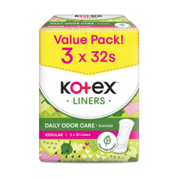 KOTEX FRESH PANTYLINER DAUN SIRIH 32S*3 KOTEX FRESH PANTYLINER DAUN SIRIH 32S*3