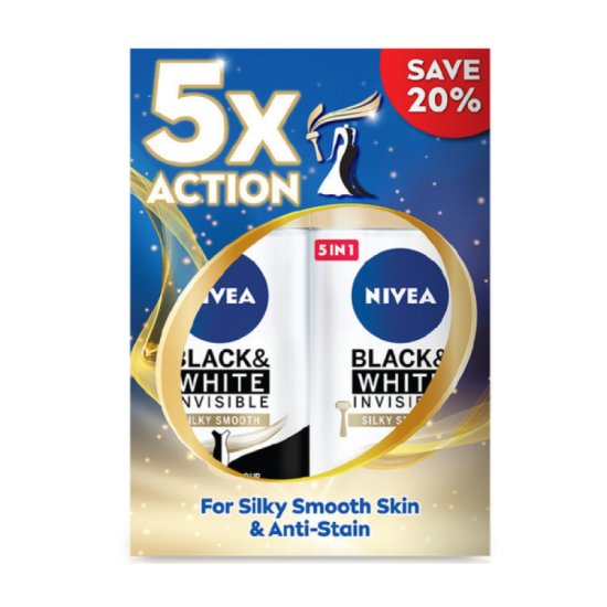 NIVEA WOMEN DEODORANT - B&W SILKY SMOOTH 50ML*2