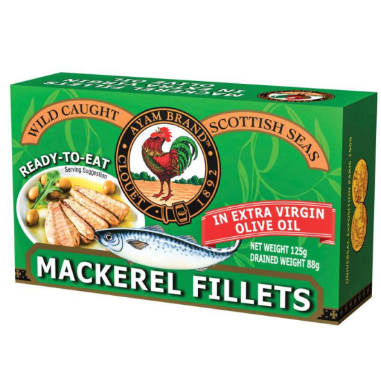 AYAM BRAND MACKEREL FILLETS EXTRA VIRGIN OLIVE OIL