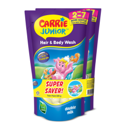CARRIE JUNIOR HAIR BODY WASH DOUBLE MILK 500G*2 CARRIE JUNIOR HAIR BODY WASH DOUBLE MILK 500G*2