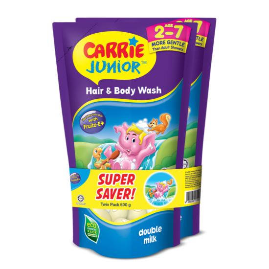 CARRIE JUNIOR HAIR BODY WASH DOUBLE MILK 500G*2