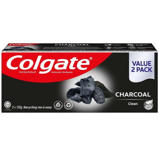 COLGATE TOOTHPASTE NATURALS CHARCOAL 120G*2