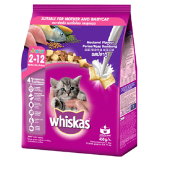 WHISKAS DRY JUNIOR MACKEREL 450G