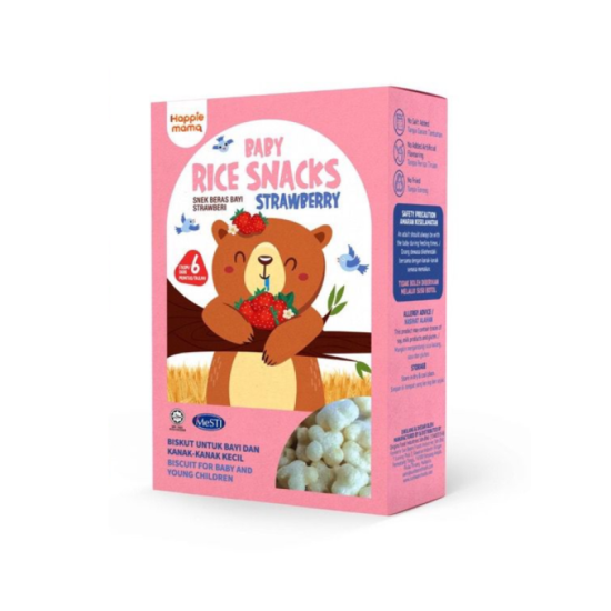 HAPPIE MAMA RICE SNACK - STRAWBERRY 30G