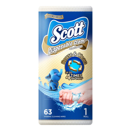 SCOTT DISPOSABLE CLOTH LIKE WIPES 63S