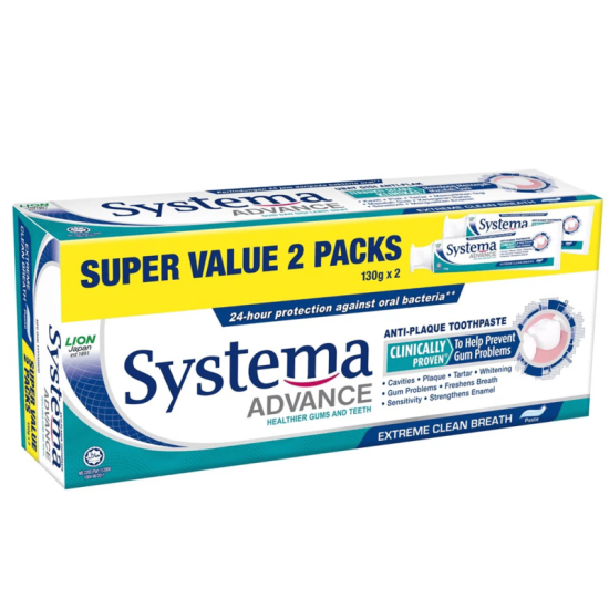 SYSTEMA TOOTHPASTE EXTREME CLEAN BREATH 130GM*2