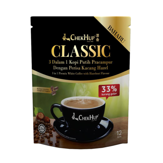 CHEK HUP WHITE COFFEE 3IN1 CLASSIC HAZELNUTS 37G*1