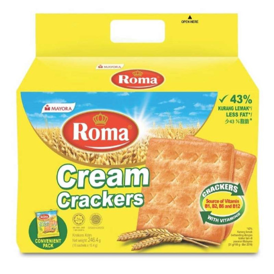 ROMA CREAM CRACKERS CONVENIENT PACKS 15GM*16