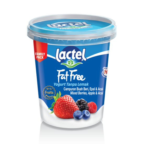 LACTEL FATFREE YOGURT MIX BERRIES 470G