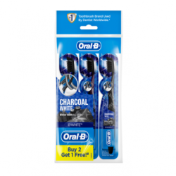 ORAL-B TOOTHBRUSH CROSS ACTION CHARCOAL SOFT 3'S ORAL-B TOOTHBRUSH CROSS ACTION CHARCOAL SOFT 3'S
