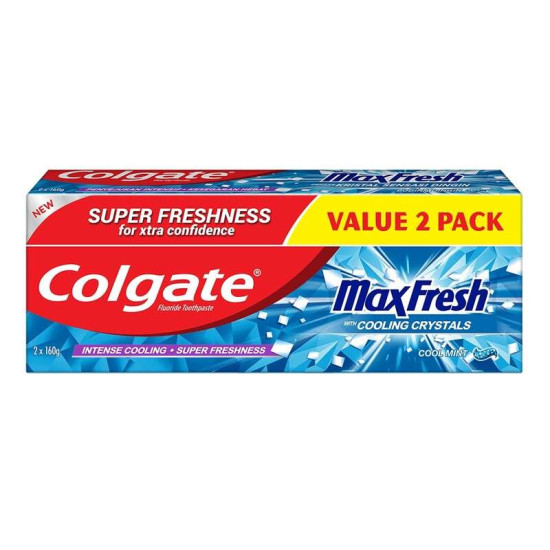 COLGATE TOOTHPASTE MAX FRESH COOL MINT 160G*2