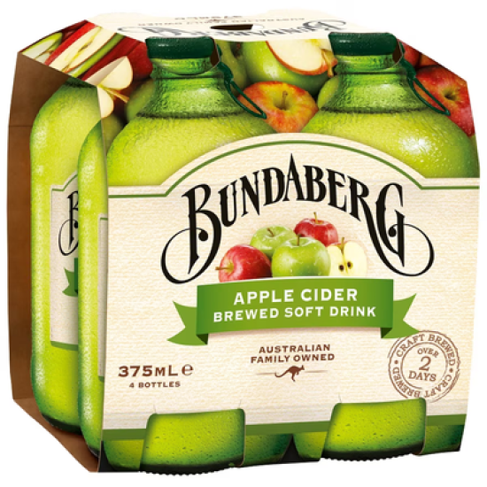 BUNDABERG TROPICAL APPLE CIDER 375ML*4